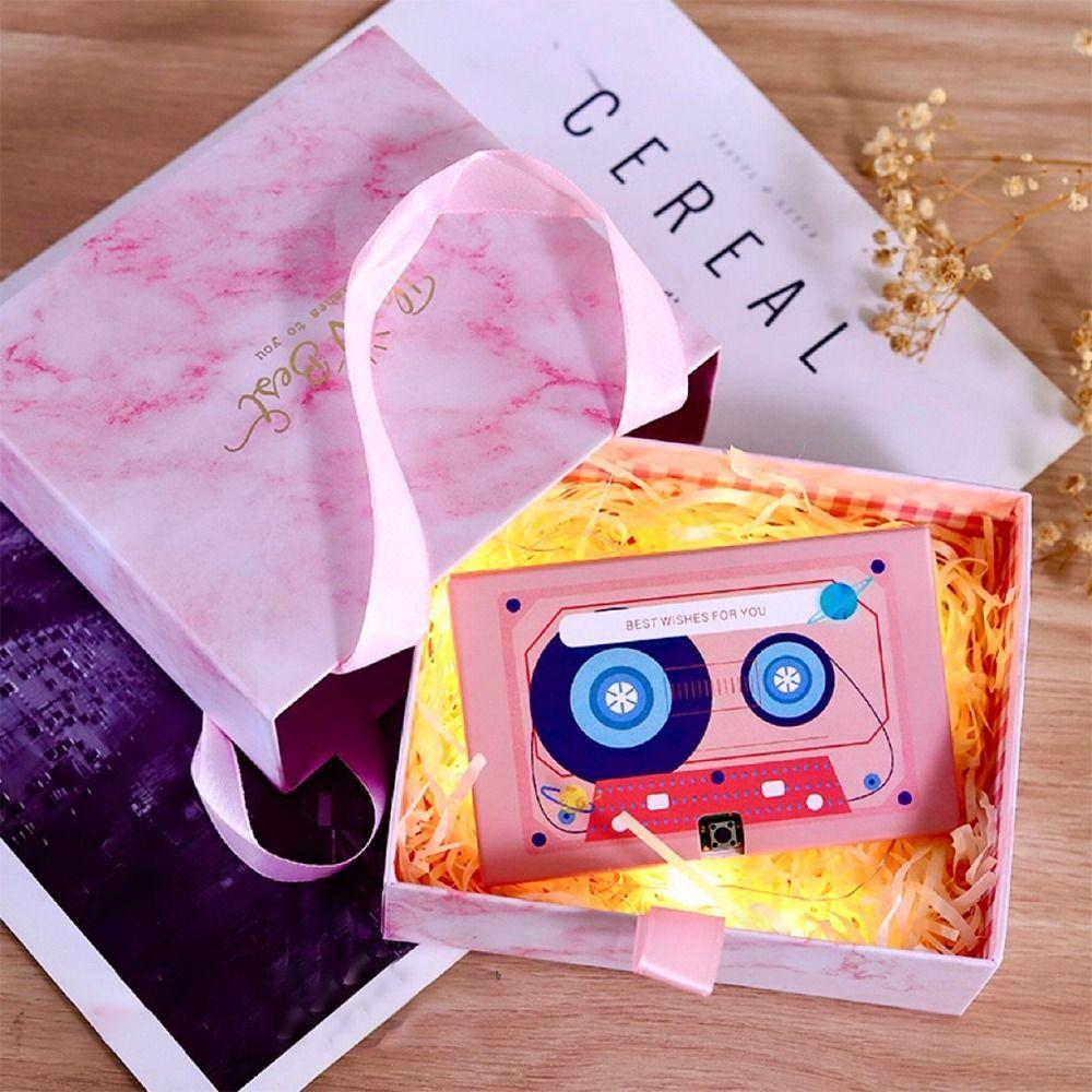 60 Seconds Recordable Greeting Card Personalized DIY Cassette Tape Greeting Cards Music or Sound Voice Message