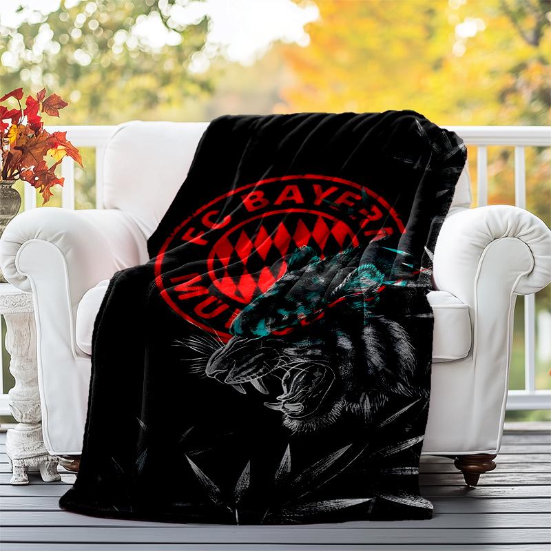 Bayern Football Flannel Blanket Soft All-Season Throw, Design for Camping, Car Travel, Hiking Sofa, Bed, Office Perfect Gift for Parties