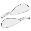 2pcs Motorcycle Chromed Rearview Mirrors 8mm 10mm Thread Skull Teardrop Handlebar Reflector