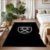 Anti‑Slip Crystal Velvet Floor Rug, West Ham Design Carpet for Indoor Living Bedroom Home Decoration