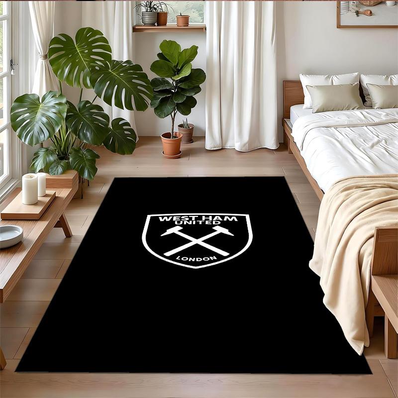 Anti‑Slip Crystal Velvet Floor Rug, West Ham Design Carpet for Indoor Living Bedroom Home Decoration