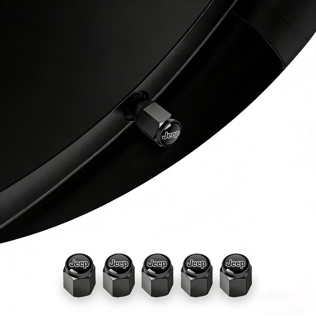 5 PCS Set Car Wheel Tire Metal Valve Cap Air Valve Cover for Jeep Grand Cherokee Wrangler JK Gladiator Compass Renegade Patriot JPYAX1