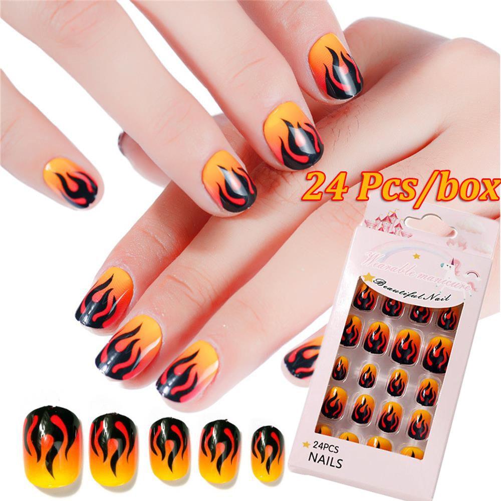 Acrylic Detachable Nails Art Stick On Nails Press On Nails False Nail Tips Full Cover Fake Nails