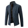 Autumn and Winter Thick Needle Plus Velvet Thickening Men's Loose Sweater Zipper Solid Color Stand Collar Knitted Cardigan Jacket for Men