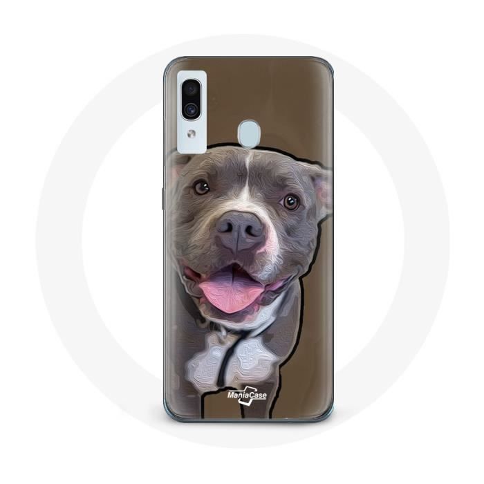 Case for Samsung Galaxy A40 Pitbull Dog White Gray