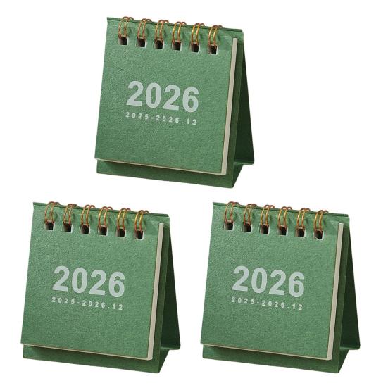 Мини настольный календарь 2026 г. Янв.2026-Дек.2026 12-месячный планировщик Маленький настольный перекидной календарь на двойной спирали для дома и офиса
