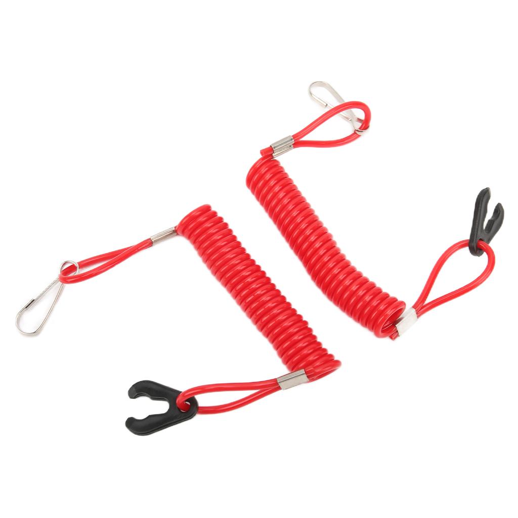 2PCS Marine Outboard Emergency Kill Switch Safety Lanyard 150cm59in Replacement for Yamaha Engine
