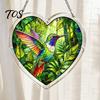 Colorful Window Hanging Art Acrylic Puzzle Suncatcher, Pendant, Heart Shape Stained Glass Sunlight Catching Pendant Style Sun Catcher Decoration,