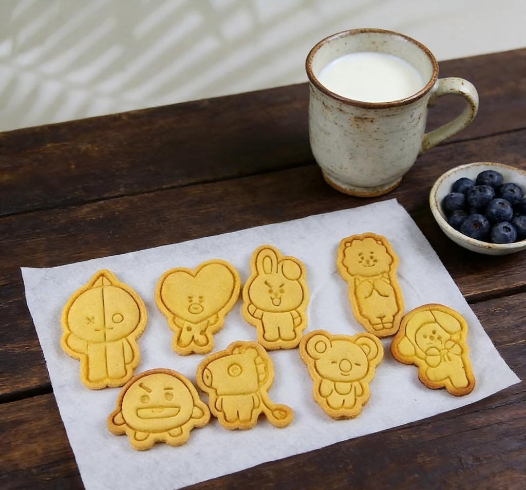 Мультяшная форма для печенья BT21 для домашней выпечки, 3D-пресс-форма, кухонный инструмент для создания праздничных десертов своими руками
