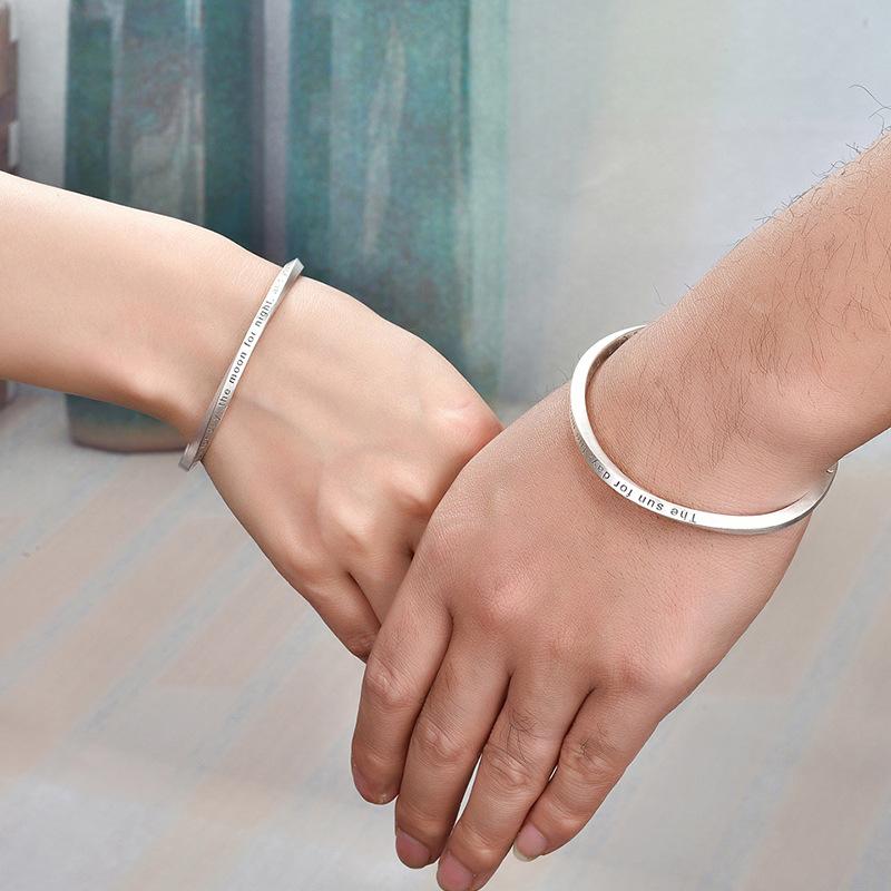 Zuyin S999 Серебряный браслет Кольцо Мебиуса из чистого серебра S999 Мужской и женский серебряный открытый стиль для пар с гравировкой Винтаж