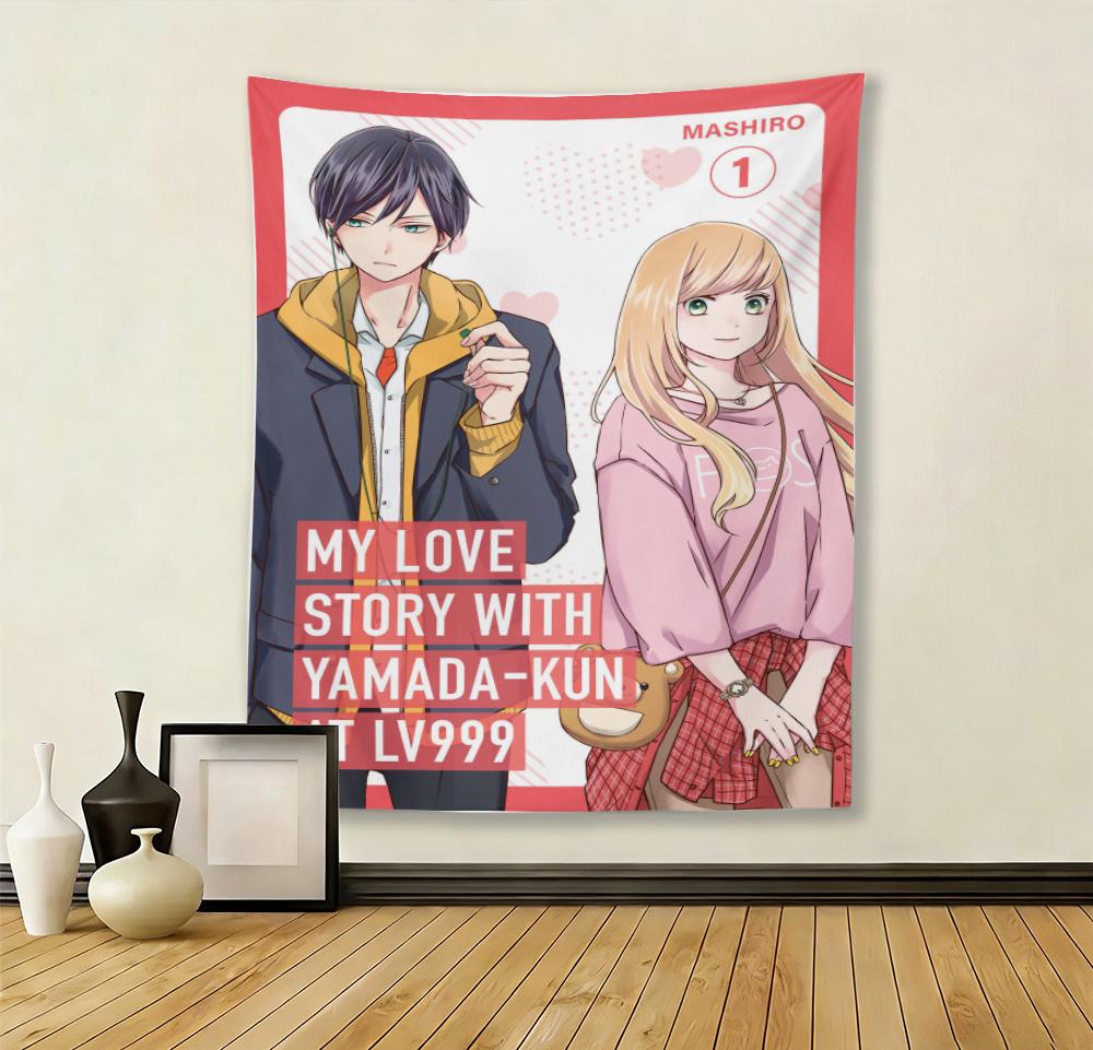 Гобелен Lv999 Yamada-Kun, Настенное искусство Аниме Акане и Ямада, Сладкий Романтический Декор Спальни Для Фанатов