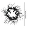 Halloween Branch Wreath Artificial Black Twig Wreath Decoration Halloween Party Gothic Branch Props For Wall Window Porch Tree