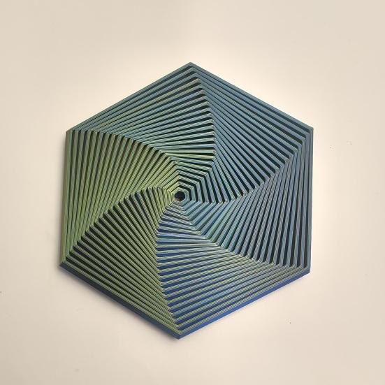 3D Printed Fractal Fidget Hexagon Stress Anxiety Relief Desk Spinning Toy Kids Adults