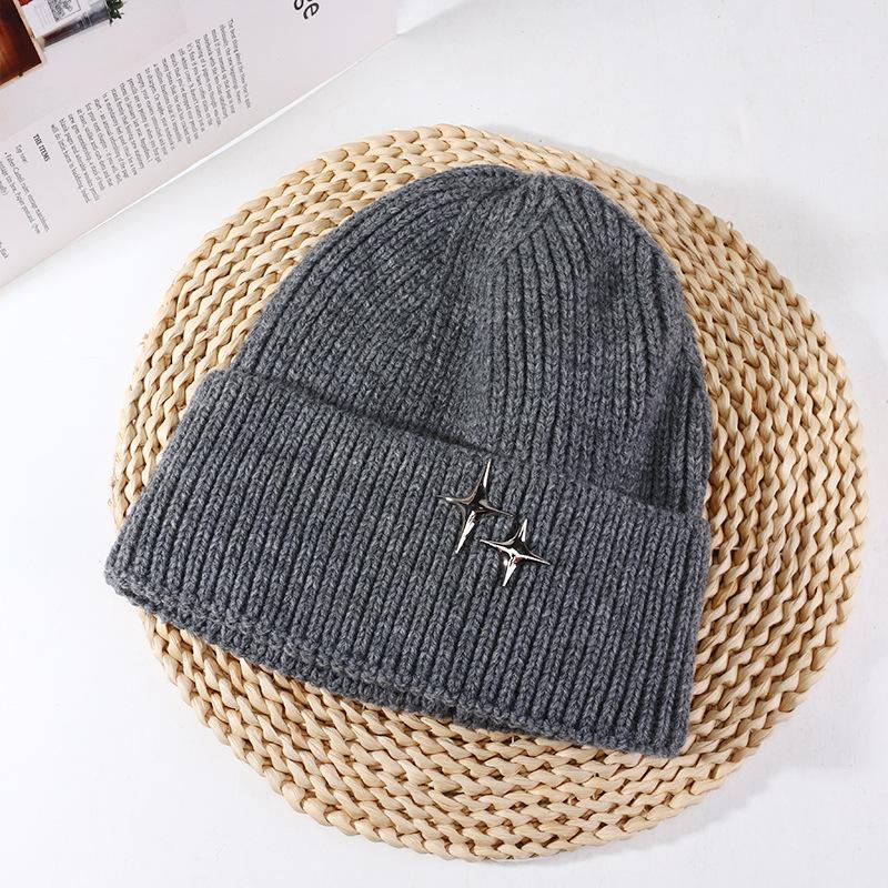 Autumn and Winter Korean Style Stars Versatile Big Head Circumference Showing Face Small Warm Ear Protection Hat Head Wool Hat