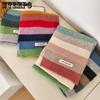 Rainbow Striped Scarf for Women Autumn and Winter Versatile and Cute Girl Student Neck Protection Scarf
