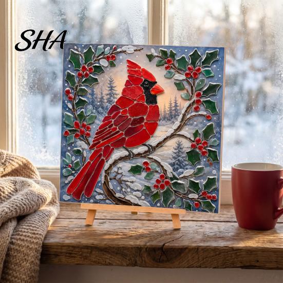 Decorative Craft Mosaic Pieces Christmas Lighthouse Art Kit for Adults, DIY Coastal with Festive Room Decor Colorful Acrylic Pieces, Decoration