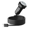 Адаптер USB-розетки с длинным удлинительным кабелем и вращающимся зажимом для надежного подключения в автомобиле. Удобная зарядка.