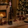 Wine Gift Souvenirs Christmas Bottle Stopper, Stainless Steel Reusable Cork, Decorative PVC Cartoon Holiday Table Decorations Toppers Design, Airtight