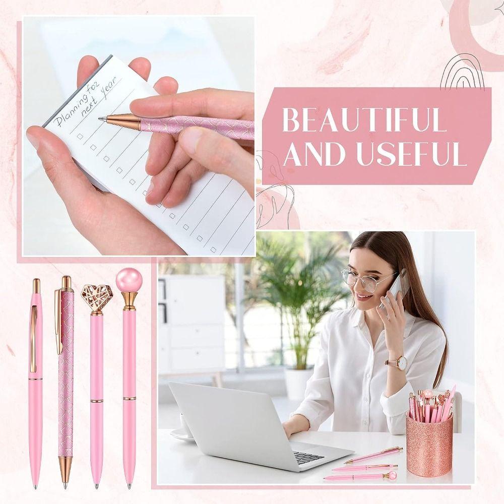 Press Gel Pens Crystal Pretty Fancy Pen Write Smooth Ballpoint Pens Set  Journaling
