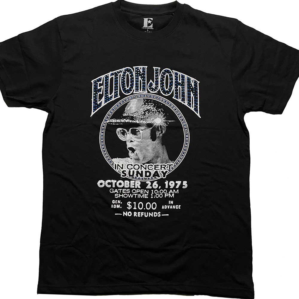 Men's Elton John In Concert T-shirt Large Black