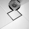 6" Square Shower Drain Brushed Floor Drain with Tiled Insert Grate & Hair Strainer 304 Stainless Steel Bathroom 2 In 1 Removable