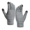 1 Pair Women Men Autumn Winter Knitting Gloves Solid Color Thickened Ribbed Cuffs Ridding Gloves Windproof Gloves