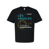 Los Angeles Originals Graphic Unisex T Shirt With Teal And Yellow Abstract Desig