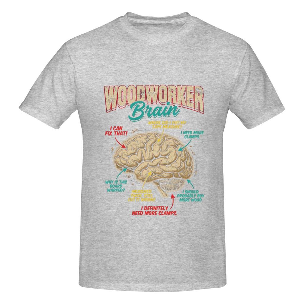 Woodworker Brain Funny Woodworking Humor Lazy Style Tshirt Japanese Style Commuting Atmosphere Shirt