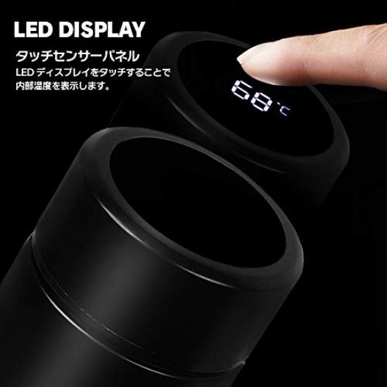 Бутылка-кружка с дисплеем температуры 500 мл. Цифровой дисплей температуры содержимого. Изготовлена из нержавеющей стали. Двухслойная бутылка. Бутылка для воды. Термос.