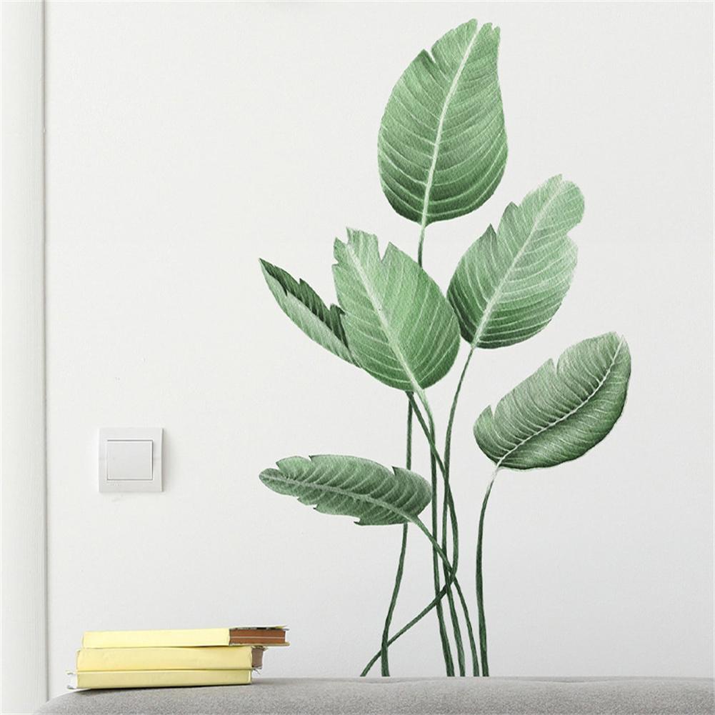 2PCS Self-Adhesive PVC Tropical Plant Turtle Back Leaf Living Room Entryway Home Decoration Easy To Peel And Stick, Bright Color, Waterproof Wall Stic