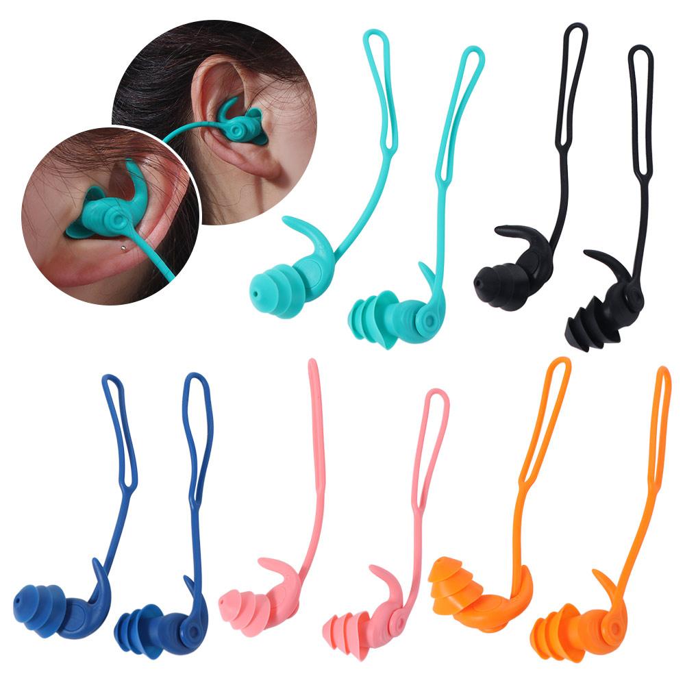 1 Pair Silicone Corded Ear Plug Waterproof Waterproof Earplug Outdoor Water Sports