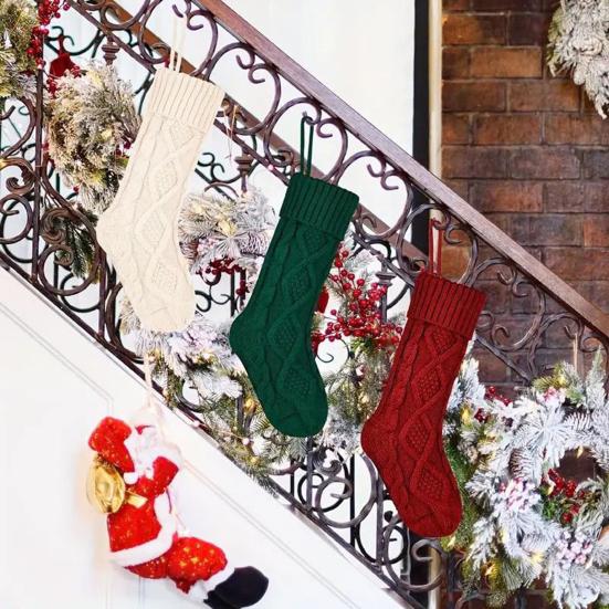 Christmas Stockings 20 Inch Large Cable Knit Stockings Fireplace Hanging Goodie Bags for Xmas Tree Holiday Home Decor