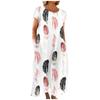 Fashion Women's Summer Round Neck Casual Fashion Printed Pullover Short Sleeve  Dress
