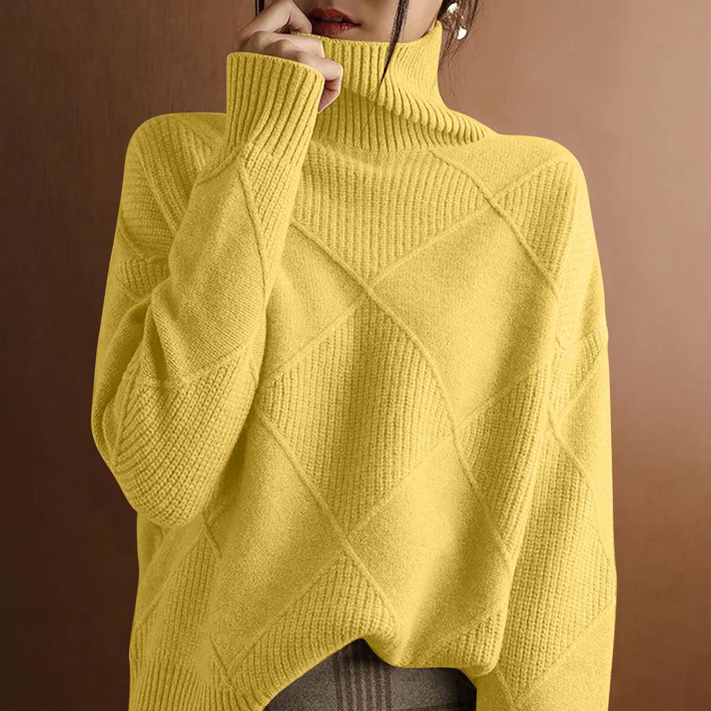 Женский пуловер из однотонного материала, свитер с круглым вырезом и длинными рукавами