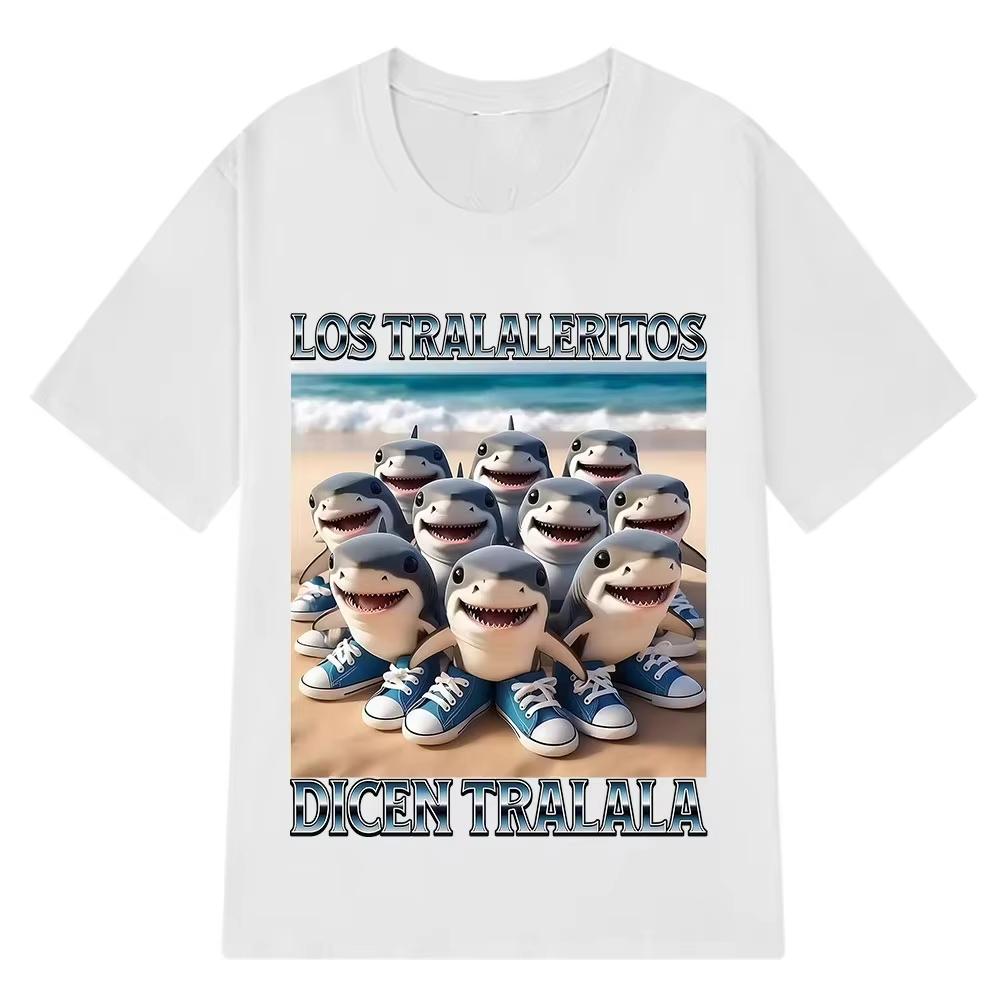Tralaleritos Dicen Tralala Italian Brainrot Meme Tee Tralalero Tralala Shark with Shoes Graphic Cotton Men Women Casual Tshirt