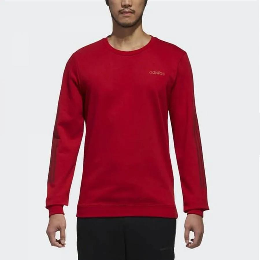 adidas Neo M Ce 3S Swt Пуловер с круглым вырезом в полоску Мужская толстовка Красный DM4258