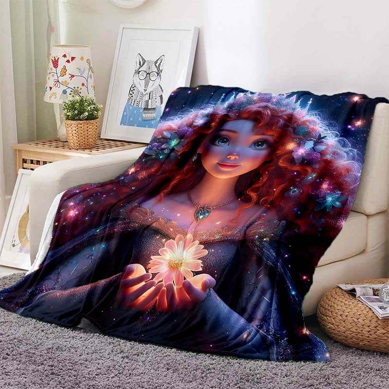 Various Styles and Sizes Cartoon Princess Brave Printed Blanket Bedroom Living Room Sofa Study Kids Room Decor Blanket Potdemiel