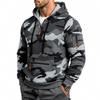 Men S Camouflage Fleece Hooded Sweatshirt With Side Pockets