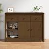 814557 vidaXL Buffet Honey Brown 100x35x74 Cm Solid Pine Wood