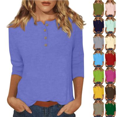 Женские футболки с милым принтом, блузки, повседневные базовые топы больших размеров, пуловеры для рубашек с рукавами 3/4