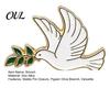 Canvas Bag Brooch Pin, Pigeon Olive Branch Design Lapel Metal Pin Backpack Decorative Badge for School Clothes Accessories Bird