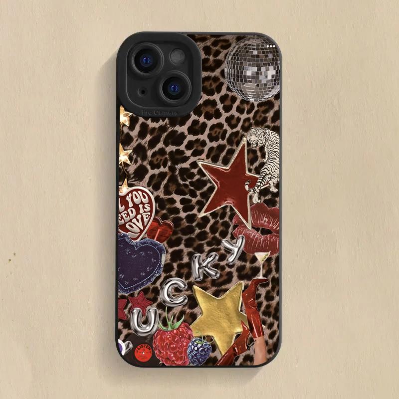 Чехол для телефона с винтажным леопардовым узором "Звезда" для iPhone 17 16 15 14 13 12 11 Pro Max Plus Mini 17 Air 16E XS X XR Мягкий чехол