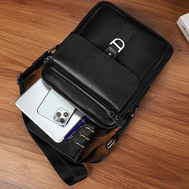 Мужская сумка через плечо, сумка через плечо из натуральной кожи, легкий роскошный верхний слой для бизнеса и отдыха, легкая мужская сумка из воловьей кожи, небольшой портативный рюкзак