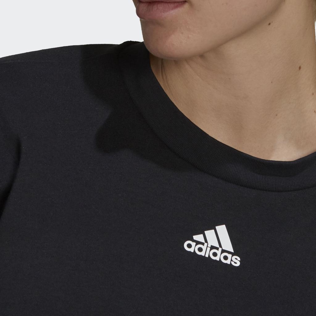 adidas Футболки женские черные с круглым вырезом умеренного прямого кроя GS1348
