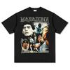 Football Star Maradona Print T-shirt Retro Fashion Trend Comfortable Loose Casual 100% Cotton Round Neck Short-sleeved T-shirt
