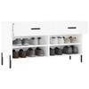 Shoe Bench White 102 x 35 x 55 cm Particleboard
