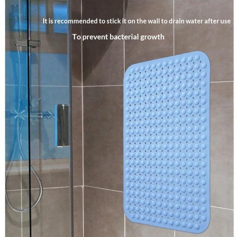 Thickened Extra Large Non Slip Bath Mat With Strong Suction Cups Drain Holes Perfect For Home Bathroom Shower Tub Use