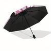 Minnie Mouse,Pink Bow Automatic Folding Umbrella - Simple 8-Rib Design, Bright Cartoon Pattern, Durable Iron Frame, Suitable For Travel, Out
