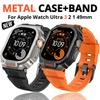 Case+Strap For Apple Watch Ultra 3 2 49mm Band Accessories Sport Silicone Bracelet+Metal Protective Bumper iWatch Cover 49mm
