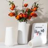 Nordic White Plastic Flower Vase with Artificial Flowers and Water-holding Capability
